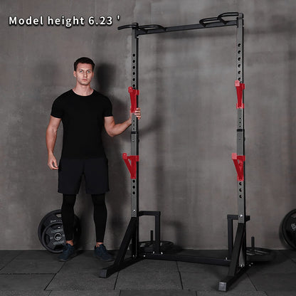 CANPA Multifunction Power Rack with Pull up Bar, Heavy Capacity and Adjustable Squat Stand Rack for Home Gym Equipment, Power Rack Cage (Black)