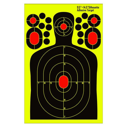 PTPHJEG 9.5x14.5 inch Silhouette Splatter Targets - Bright Fluorescent Yellow Easily seen on Impact When Hitting Target for BB Guns, airguns, Rifles, Indoor and Outdoor ranges (25 Pack)