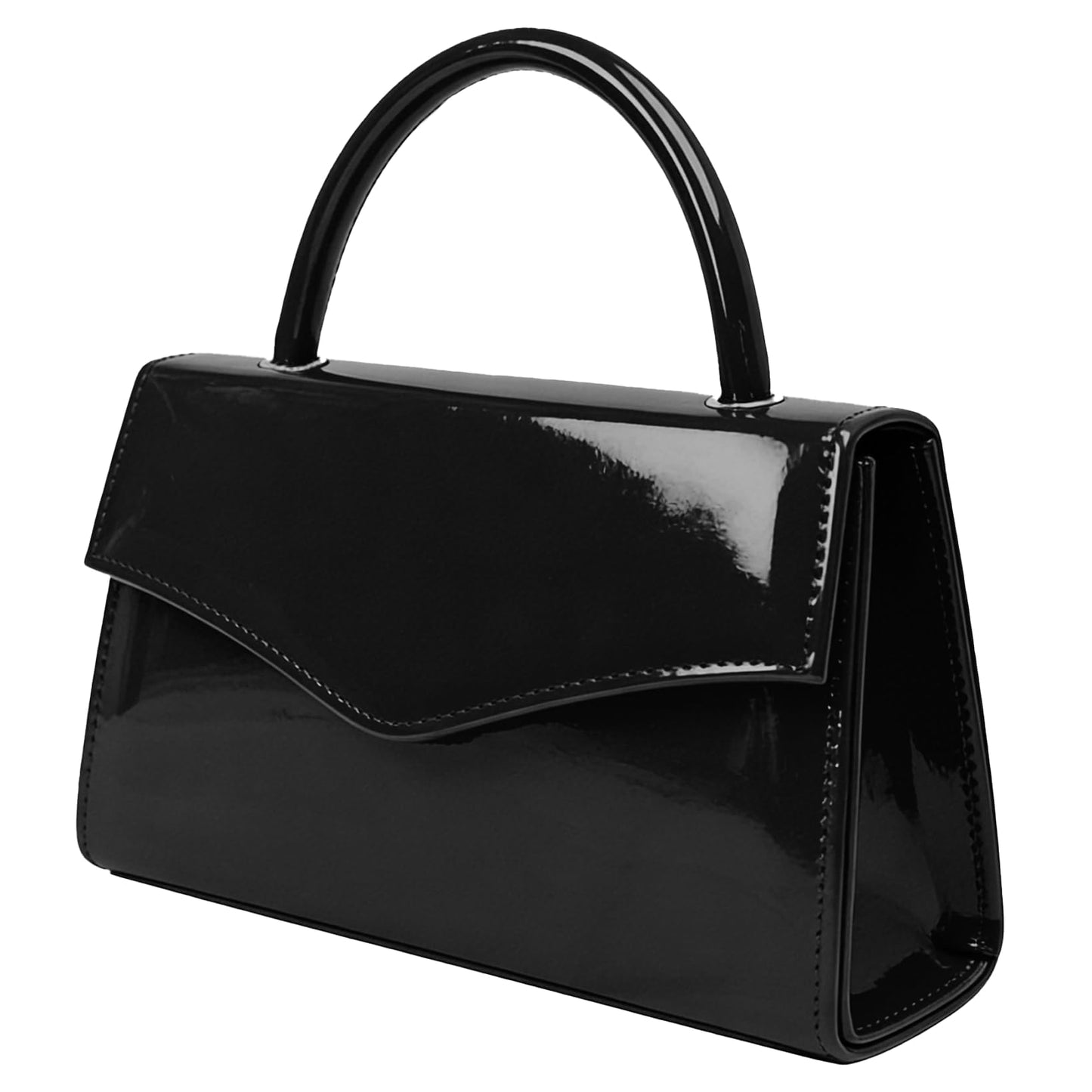 BYWAUQI Evening Clutch Purses for Women Patent Leather Purse Black Clutch for Formal Prom Wedding Party Brida Cocktail(Black)