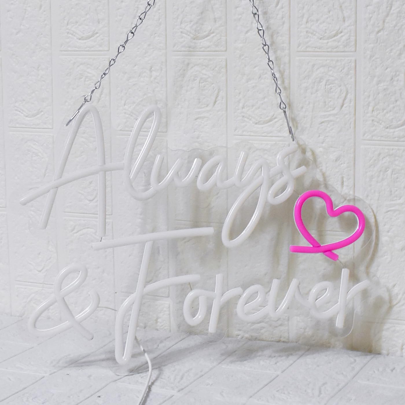 UExnkj-Y Always Forever Neon Sign Warm White Neon Light Sign, Letters Wedding Led Neon Signs for Wall Decor, Dimmable with USB Powered for Bedroom Propose Anniversary Christmas Gifts