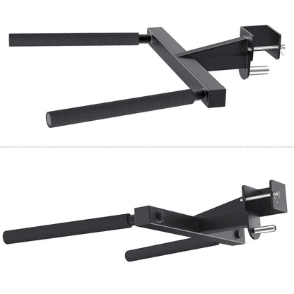 SELEWARE Y-Shaped Dip Bar for 3"x3" Power Rack with 5/8" or 1" Holes, Heavy Duty Dip Bar Attachment with Non-Slip Grips, Squat Rack Accessories for Home Gym Strength Training & Upper Body Workouts