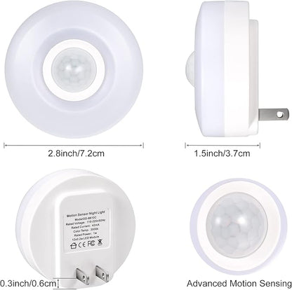 Night Light Plug in, Bright Motion Sensor Nightlights (200 Lumens), Smart LED Night Lights Plug Into Wall, Ideal for Bathroom, Hallway, Garage (Cool White 4Pack)
