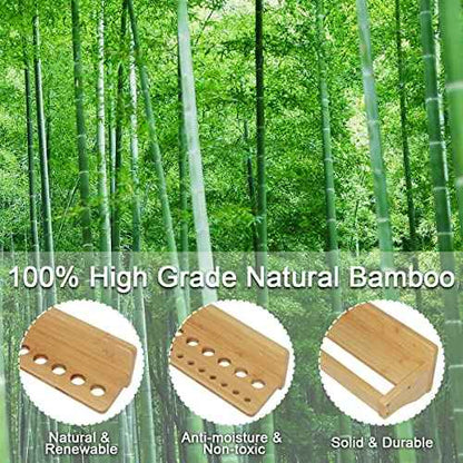 Wall Mounted Screwdriver Rack, Bamboo Pliers Holder Hammer Wall Rack Tools Storage for Garage Workshop - 3 Pack