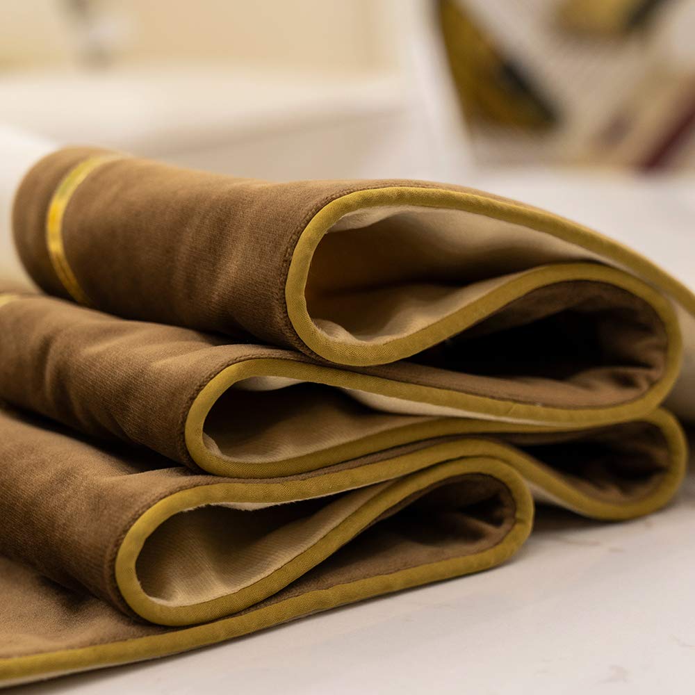 Avigers Modern Luxury Table Runner with Tassels, Chestnut & White Geometric Table Runner for Dining Room, Coffee Table & Entryway Decor, Elegant Decorative Table Scarf 12 x 108 Inch