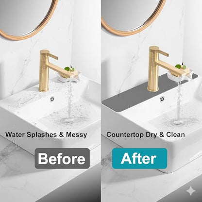 Customizable Faucet Mat for Kitchen Sink: 30"L x 5.5"W DIY Cuttable Bathroom