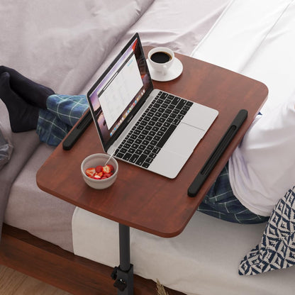 Laptop Table Mobile Adjustable Height Portable Desk Notebook Swivel PC Computer Rolling Desk with Wheels, Laptop Stand for Couch Bedside Hospital Bed Table