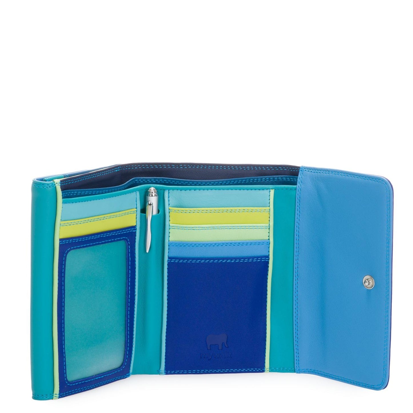 mywalit Double-Flap Wallet Leather Purse | 6 Credit Card Slots | ID Window, Coin Pockets & Pen | Seascape | Classy & Compact Accessory for Men & Women | Perfect for Everyday Use