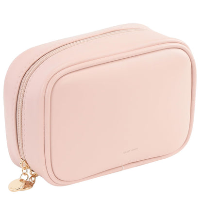 RIGHT AWAY Small Makeup Bag for Purse,Cosmetic Bag Organizer for Women,Waterproof PU Leather Make Up Pouch Toiletry Bag with Pockets,Portable Makeup Case for Travel Accessories&Accessories(Pink)