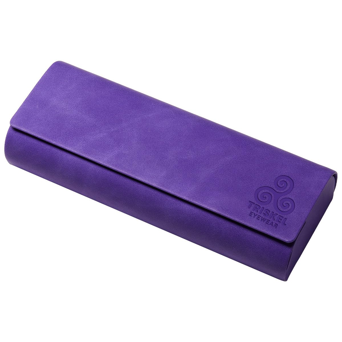 TRISKEL EYEWEAR Minimalist Rectangle Glasses Case – Slim Hard Shell PU Leather Eyewear Holder with Magnetic Closure (Amethyst Dawn)