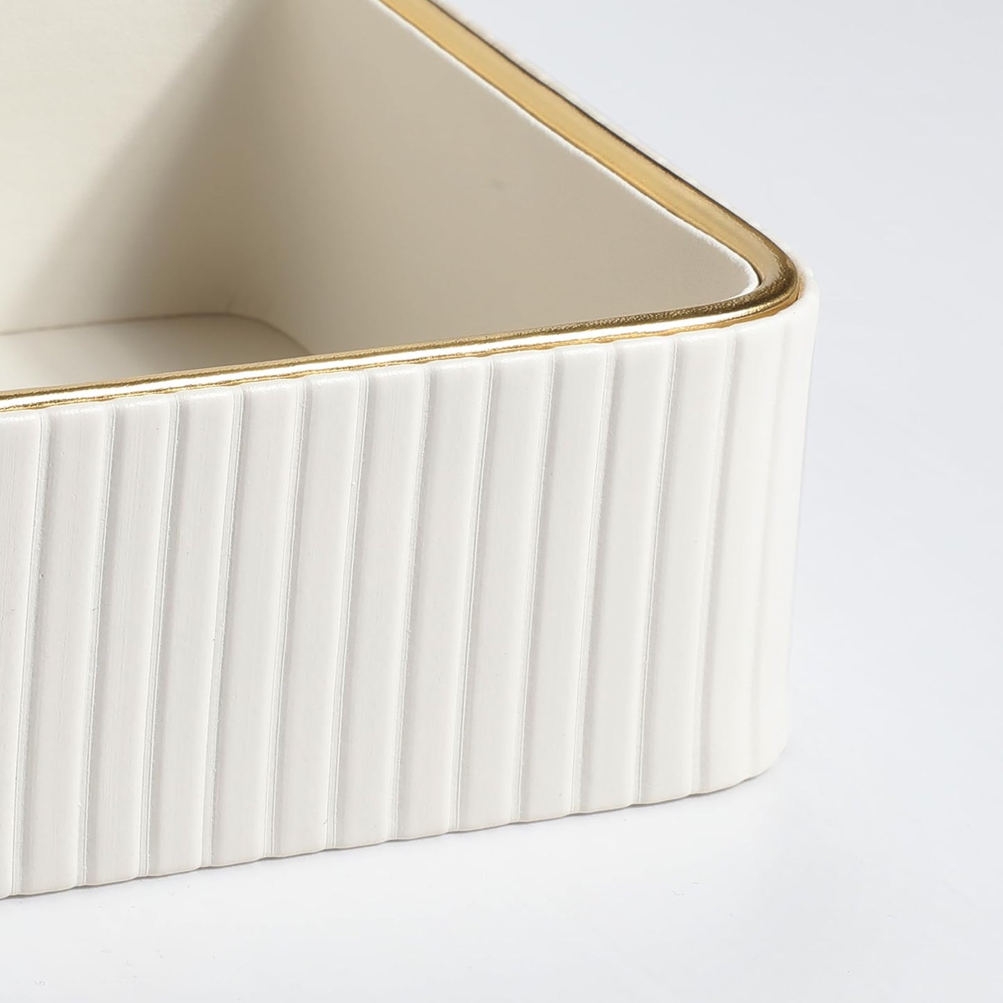 MEIBOOCH Desk Organizer Tray, PU Leather Nightstand Organizer Perfume Valet Tray for Men Women, Decorative Vanity Trays Trinket Dish Key Bowl for Entryway Table (Ivory, Small)