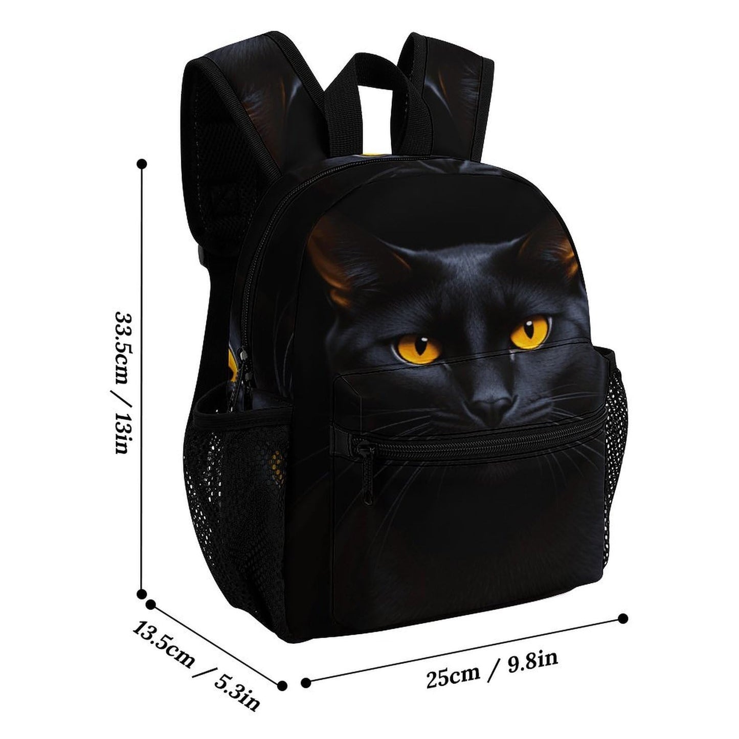 SKHJCY Black Cat Mini Backpack for Women, 13 Inch Lightweight Fashion Daypack, Durable Small Rucksack with Side Pockets, Casual Travel Bag for Teens And Adults