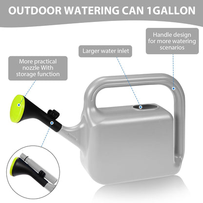 Outdoor Watering Can for Plants Indoor Watering Can for Houseplants 3/4 Gallon 3L (Grey)