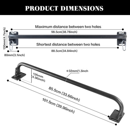 ANOSWXG Wall Mounted Pull Up Bar, Door Frame Pull Up Bar for Home Gym, Professional Drill-Required Chin Up Bar for Secure Pullups Training | Pull-Up Bars for Men