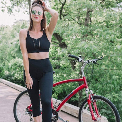 GAYHAY High Waisted Capri Leggings for Women - Soft Opaque Slim Yoga Pants for Running Cycling Workout Black Floral