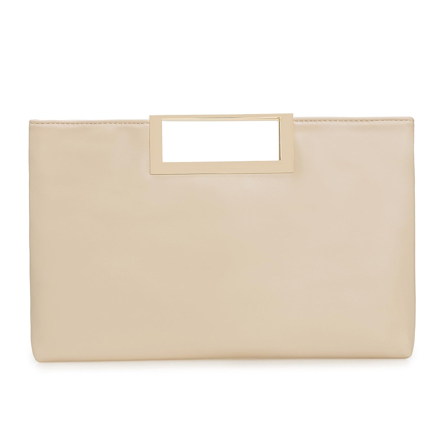 CHARMING TAILOR Fashion PU Leather Handbag Stylish Women Convertible Clutch Purse (Beige)