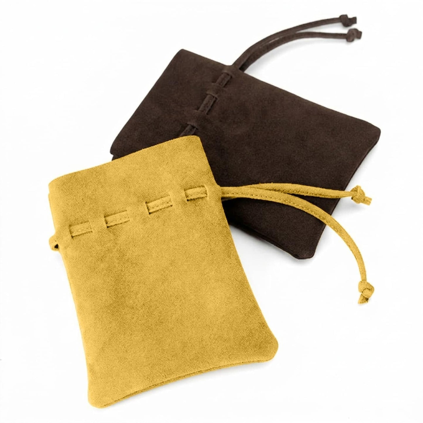 Medieval Drawstring Coin Pouch Bag,Leather Coin Pouch,Renaissance Drawstring Pouch Dice Bag,Small Coin Purse for Women/Men,Brown Swayze Suede Banana