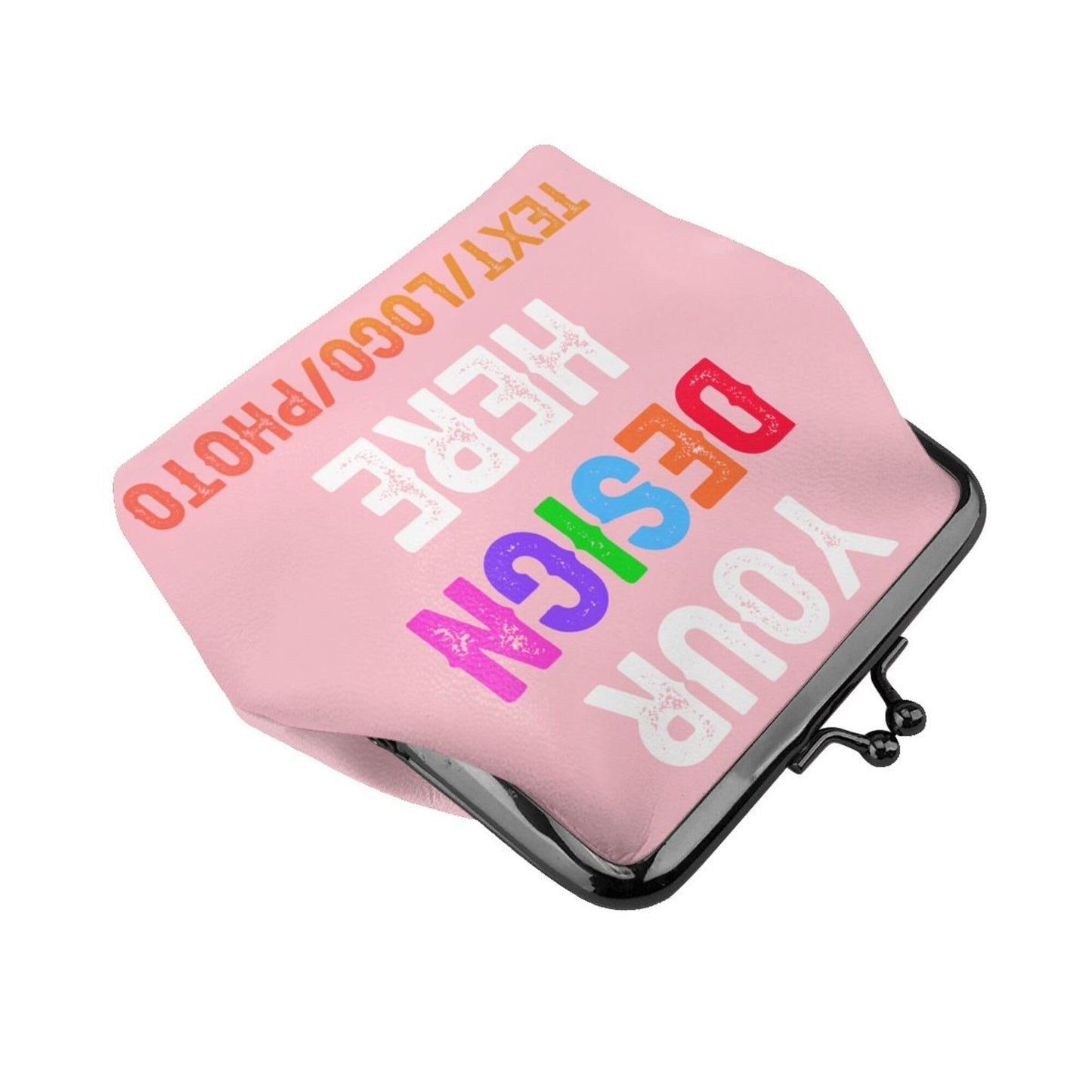 Custom Coin Purse Add Text Photo Logo,Personalized Coin Pouch Leather Wallet For Women,Pink