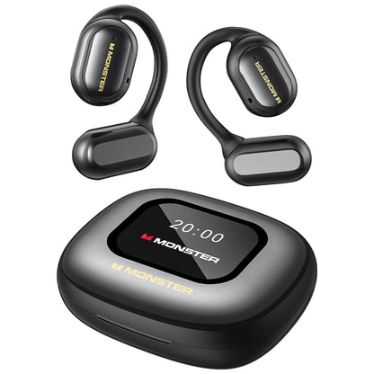 Monster Open Ear Headphones Touch Screen Earbud, Open Touch Pro 100 Wireless Earbuds Support TF Card, Bluetooth Earbuds with ENC Clear Talk, Multiple EQ Modes, Comfort Earhooks, IPX5, 30H Playback