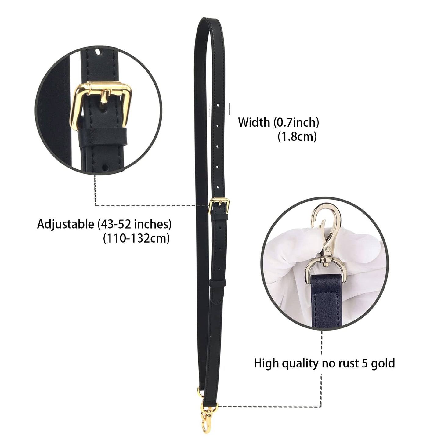 BEUDW Leather Adjustable Shoulder Strap, Used For Replacing Leather Shoulder Strap, Suitable For Handbag Shoulder Strap