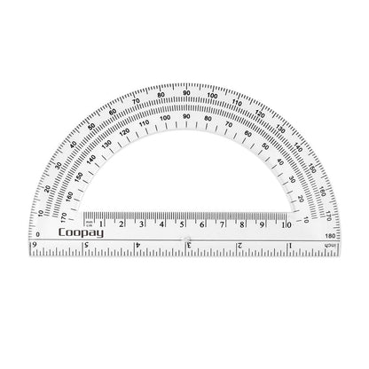 Coopay 24 Pack Plastic Protractors Student Math Clear Protractor Set 180 Degrees for Angle Measurement, 6 Inches