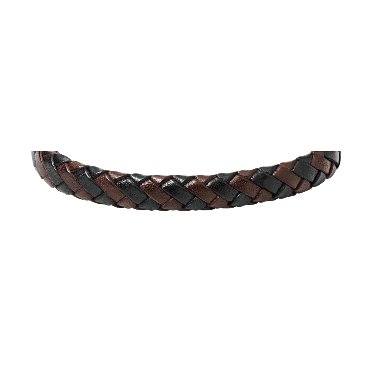 Fossil Men's Leather Braided Leather Bracelet, Color: Black/Brown (Model: JA5932716)