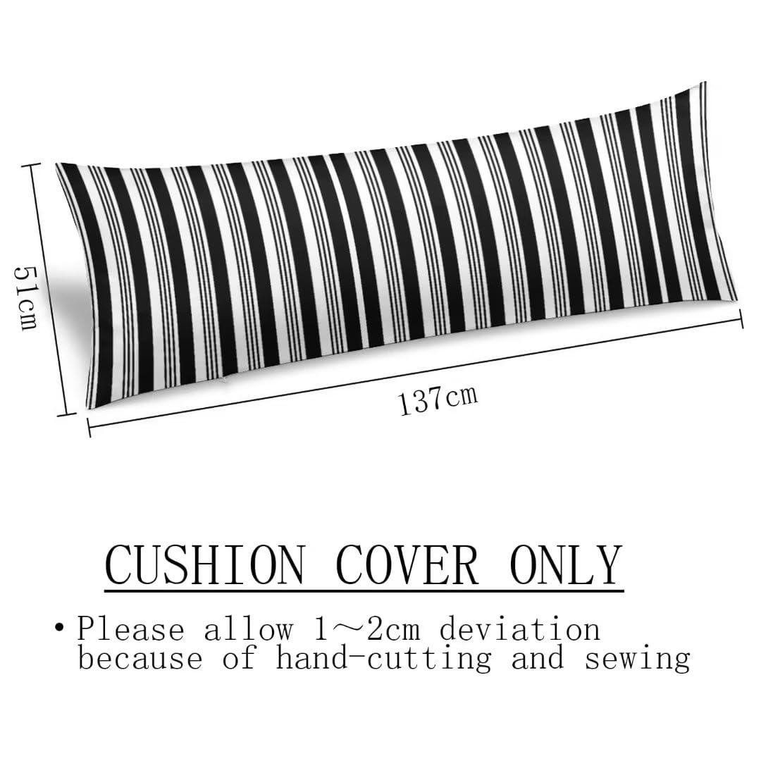 White and Black Stripe Body Pillow Cover Black and White Striped Throw Pillow Covers Modern Long Pillow Case Protector with Zipper Decorative Soft Rectangle Bed Pillowcases for Bedroom,Couch 20"x54"