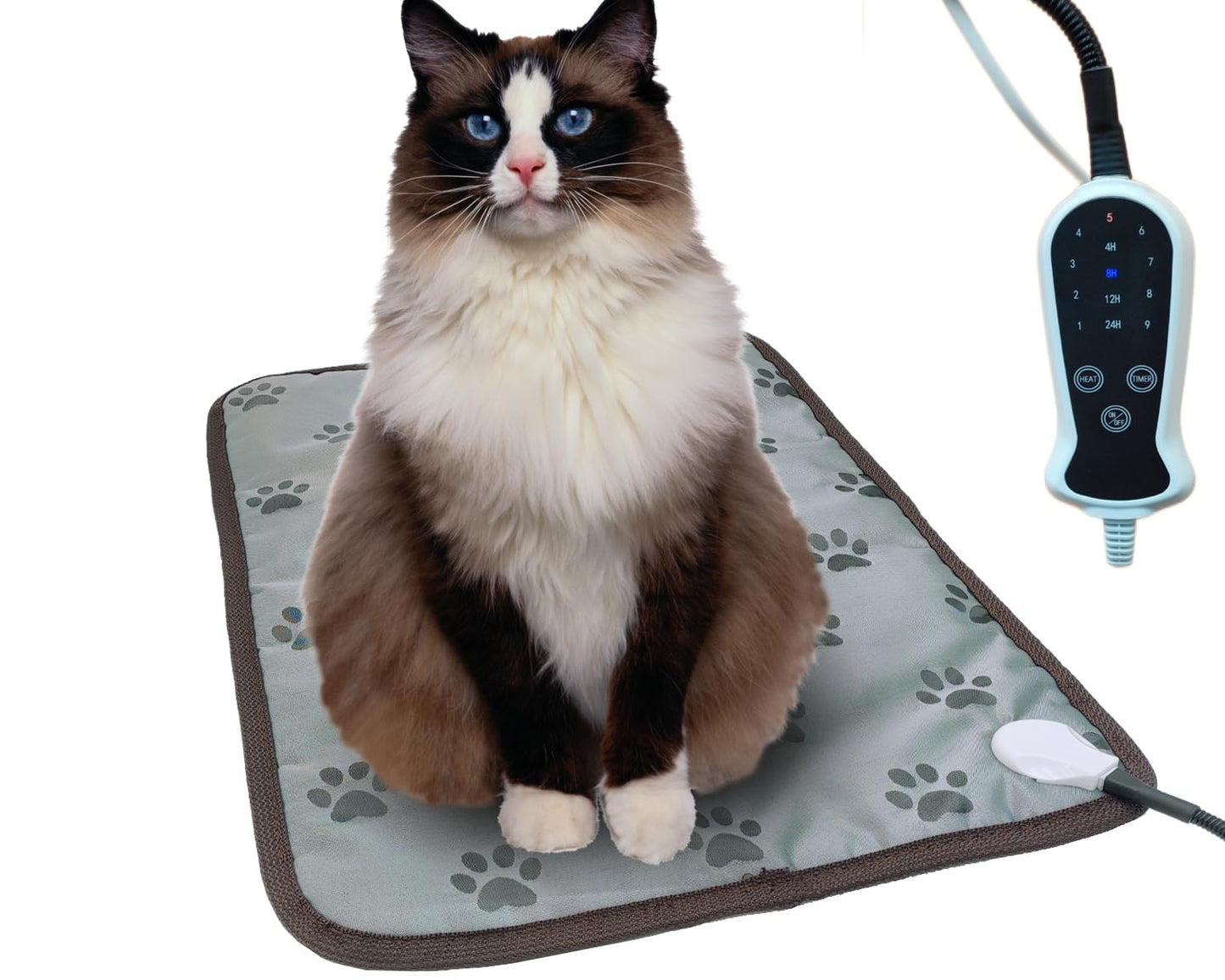 Pet Heating pad Outdoor Small Dog cat Heating pad Heated ped beds for Outside Dogs House Heater Electric Warming pad for Puppies with Timer,Chew Resistant Cord,Easy Clean,Waterproof