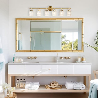 ALICE HOUSE Modern 6-Light Bathroom Vanity Light, 41” Brushed Brass Finish Wall Lighting Fixture Over Mirror for Bathroom, Powder Room, Makeup AL5095-W6