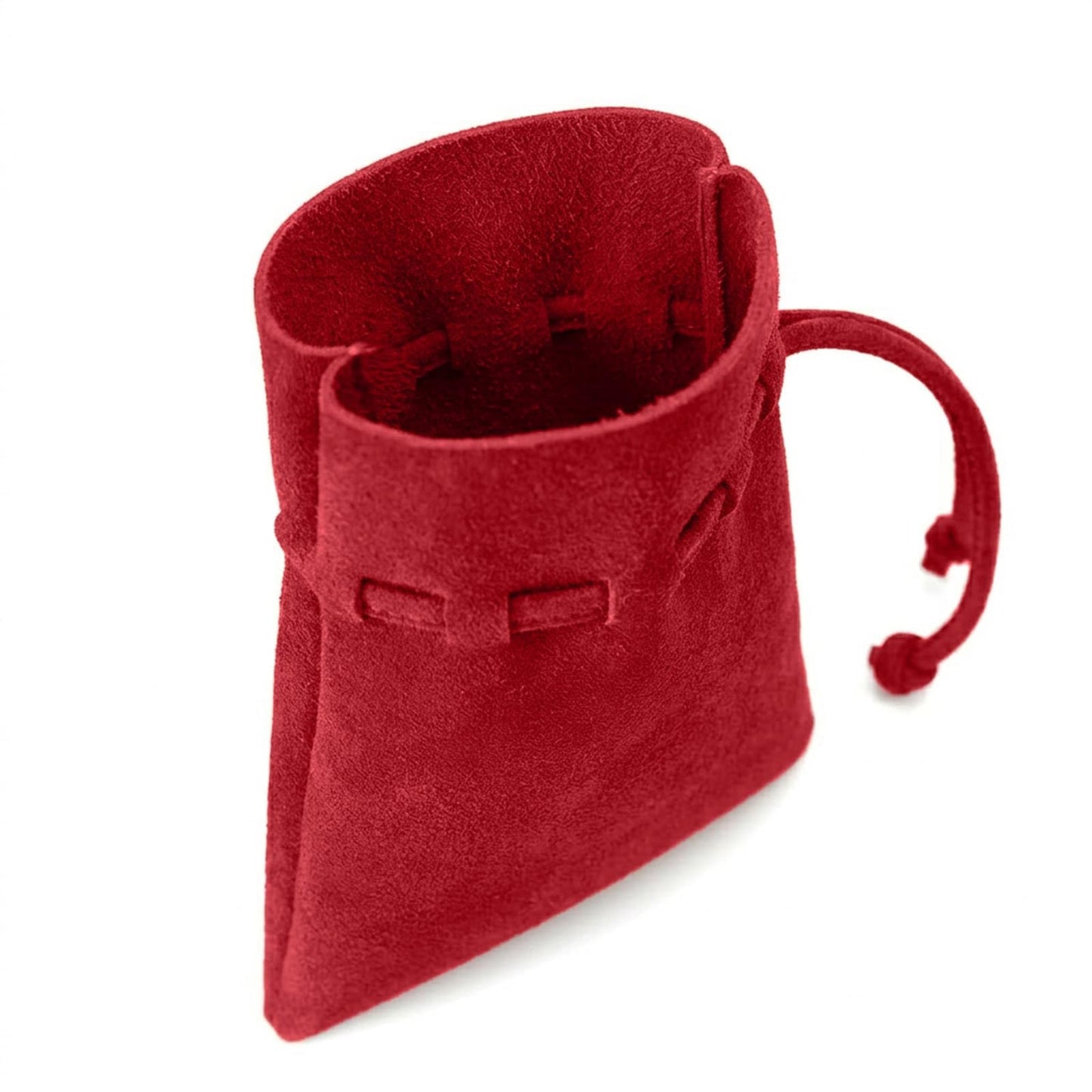 Medieval Drawstring Coin Pouch Bag,Leather Coin Pouch,Renaissance Drawstring Pouch Dice Bag,Small Coin Purse for Women/Men,Brown Swayze Suede Red