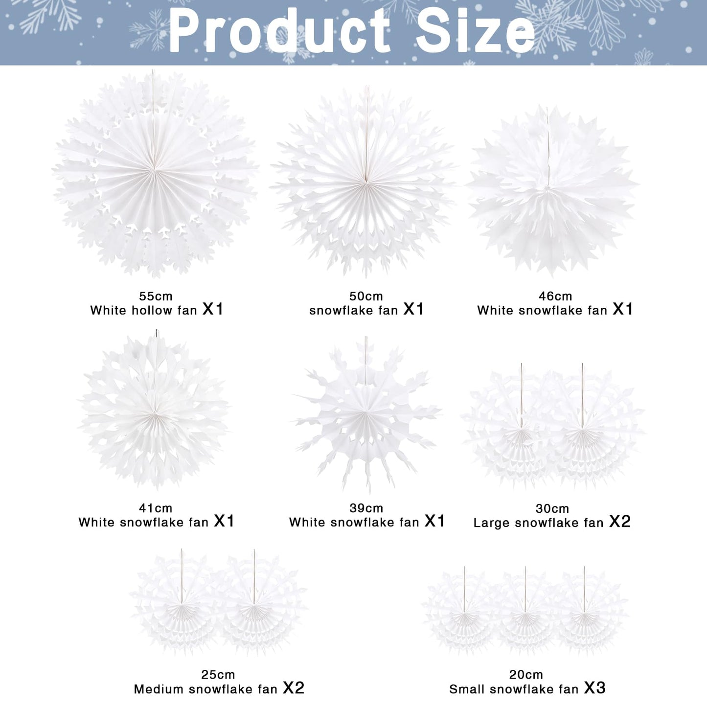 BestoFun 12 PCS White Paper Snowflake Decorations Frozen Birthday Party Supplies Winter Wonderland Party Decorations Christmas Large Snowflake Decorations Hanging Snowflake Decorations