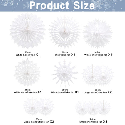 BestoFun 12 PCS White Paper Snowflake Decorations Frozen Birthday Party Supplies Winter Wonderland Party Decorations Christmas Large Snowflake Decorations Hanging Snowflake Decorations