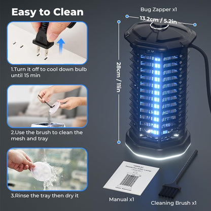 YISSVIC Bug Zapper Outdoor Indoor Waterproof Electric Mosquito Lamp Fly Zapper Killer Effective 4200V Plug in for Home Patio Office Courtyard