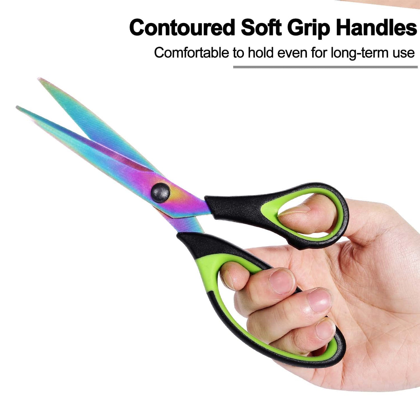 8.5" All-Purpose Scissors, 3-Pack Bulk Ultra Sharp Blade Shears, Comfort-Grip Sturdy Scissors for School, Office, Home, Sewing, Fabric, Craft Supplies, Right/Left Handed