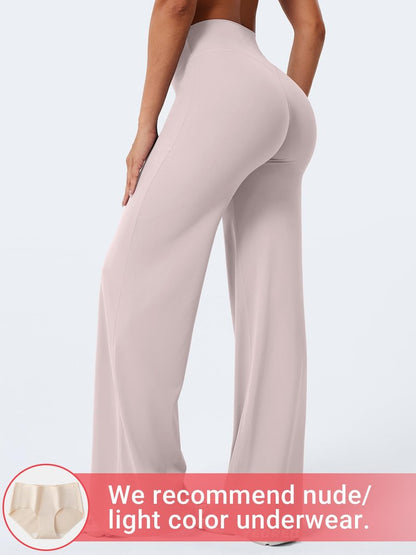 YEOREO Workout Leggings Womens No Front Seam Straight Leggings 33" High Waist Buttery Eddiy Gym Yoga Pants Dusty Pink M