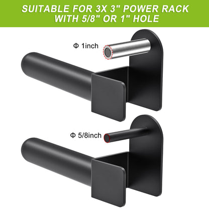 Kipika Weight Plate Holder for 3x3 Power Rack - Heavy Duty Steel Storage Rack for Olympic 2" Weight Plates - Fits 3x3 Power Rack with 1" or 5/8" Hole - Holds up to 300 lbs. per Rack - Set of 2