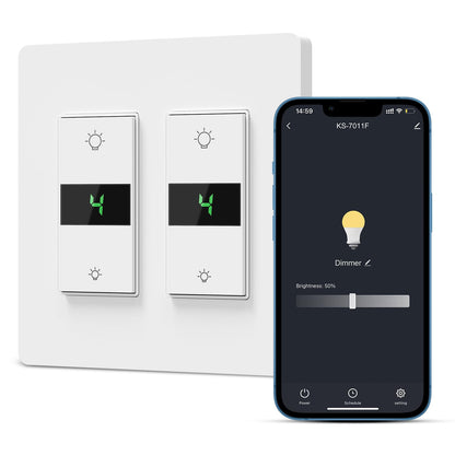 Milfra Smart Dimmer Switch 3Gang Digital Display Single-Pole 3Way Dimmer Smart Switch， 2024 New Model，Works with Siri, Alexa and Google Home，Voice and Remote Control，Neutral Wire Required