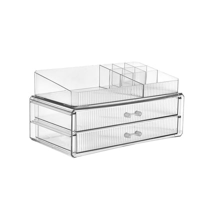 ZHIAI stackable storage drawers, acrylic storage rack, cosmetics and beauty products organizer, suitable for makeup room, bathroom, pantry, home bedroom storage