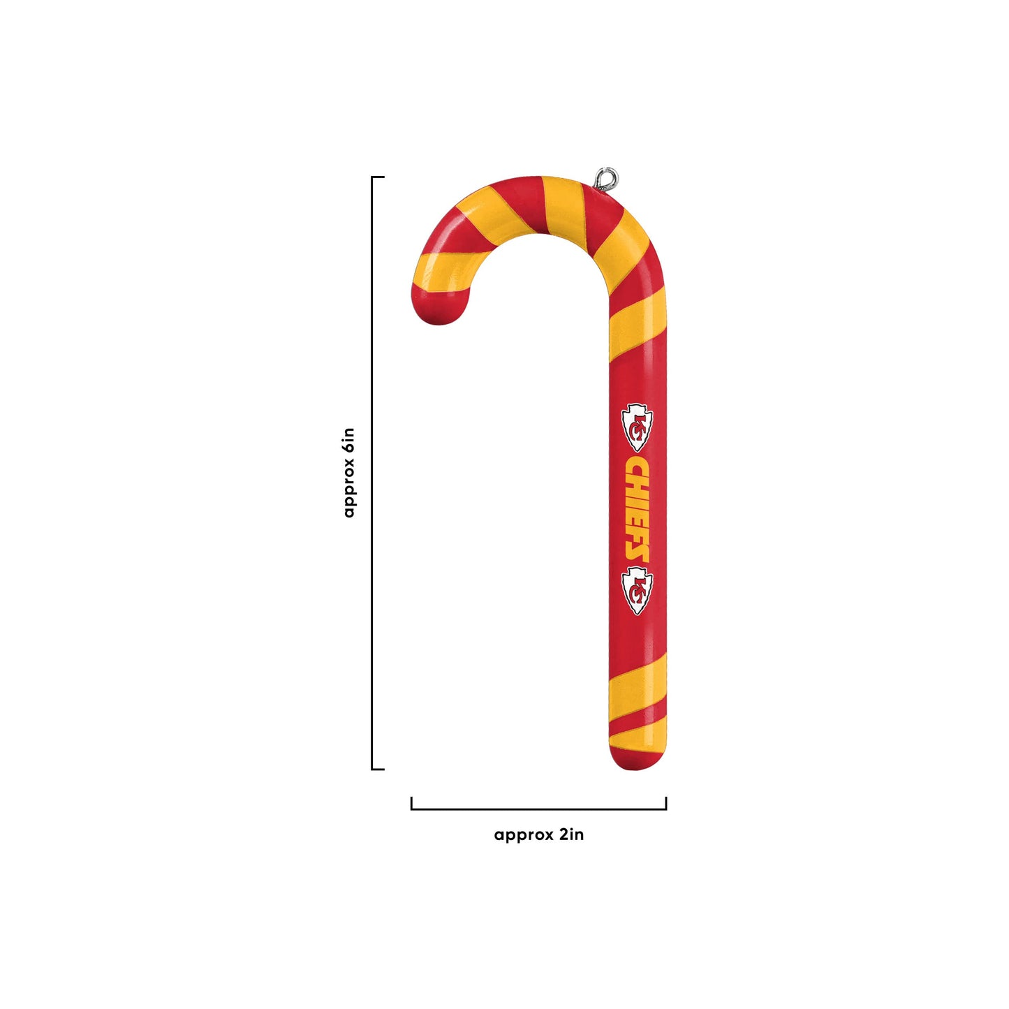 FOCO Kansas City Chiefs NFL 12 Pack Candy Cane Ornament Set