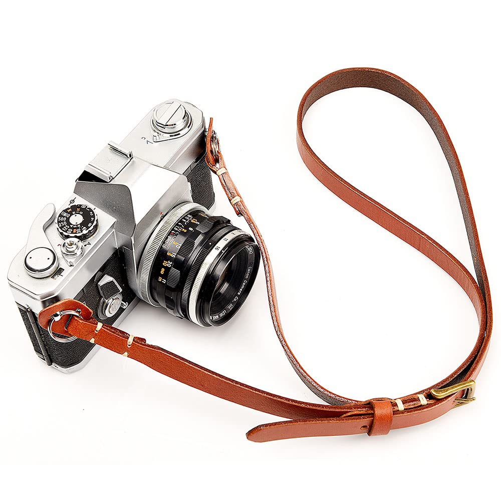 CANPIS CP006 Camera Shoulder Neck Strap Brown, Four Stage Buckled Adjustable Length compatible with Mirrorless Compact Cameras