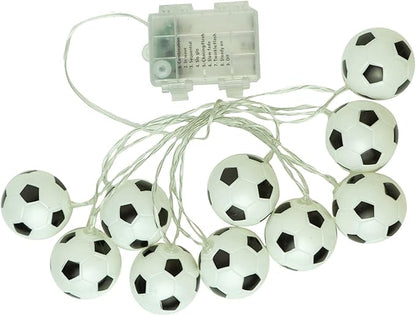 Soccer String Lights, 14ft 20 LED Ball Indoor Battery Operated LED String Lights, Sport Theme Party Decorative Lights,Birthday Decorations,Soccer Gift