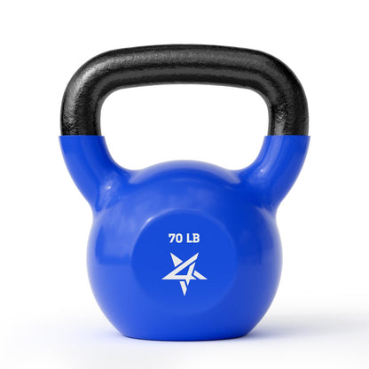 Yes4All Kettlebell, 5-100 LB Vinyl Coated Cast Iron Strength Training Kettlebells for Home Gym Exercises, Fitness, Full Body Workout Equipment, Push Ups, and Grip Strength