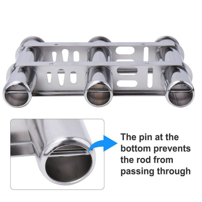 Fishing Rod Holder for Boat, Vertical Wall Mounted Fishing Rod Rack, Stainless Steel Rod Holder for Marine Boat,Fishing Boat, Truck (3 Tubes Upgrade)