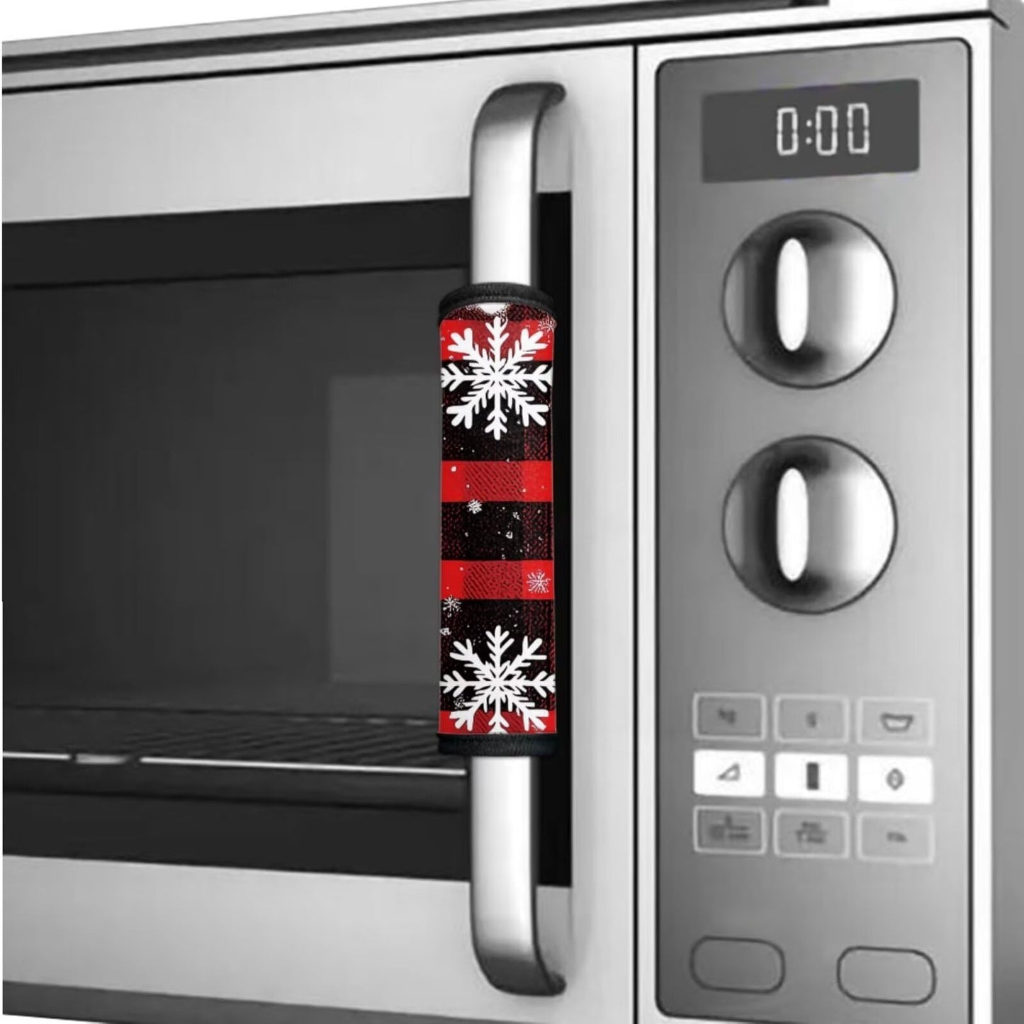 Tutolipy Sunflower Refrigerator Door Handle Cover 8 Pack Buffalo Plaid Christmas Kitchen Decor Keep Appliance Clean Anti-Static for Fridge Dishwashers,Red