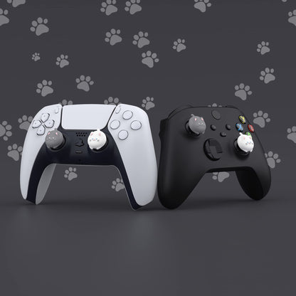 PlayVital Cute Thumb Grip Caps for ps5/4 Controller, Silicone Analog Stick Cover for Xbox Series X/S, Thumbstick Caps for Switch Pro Controller - Cutie Kitty