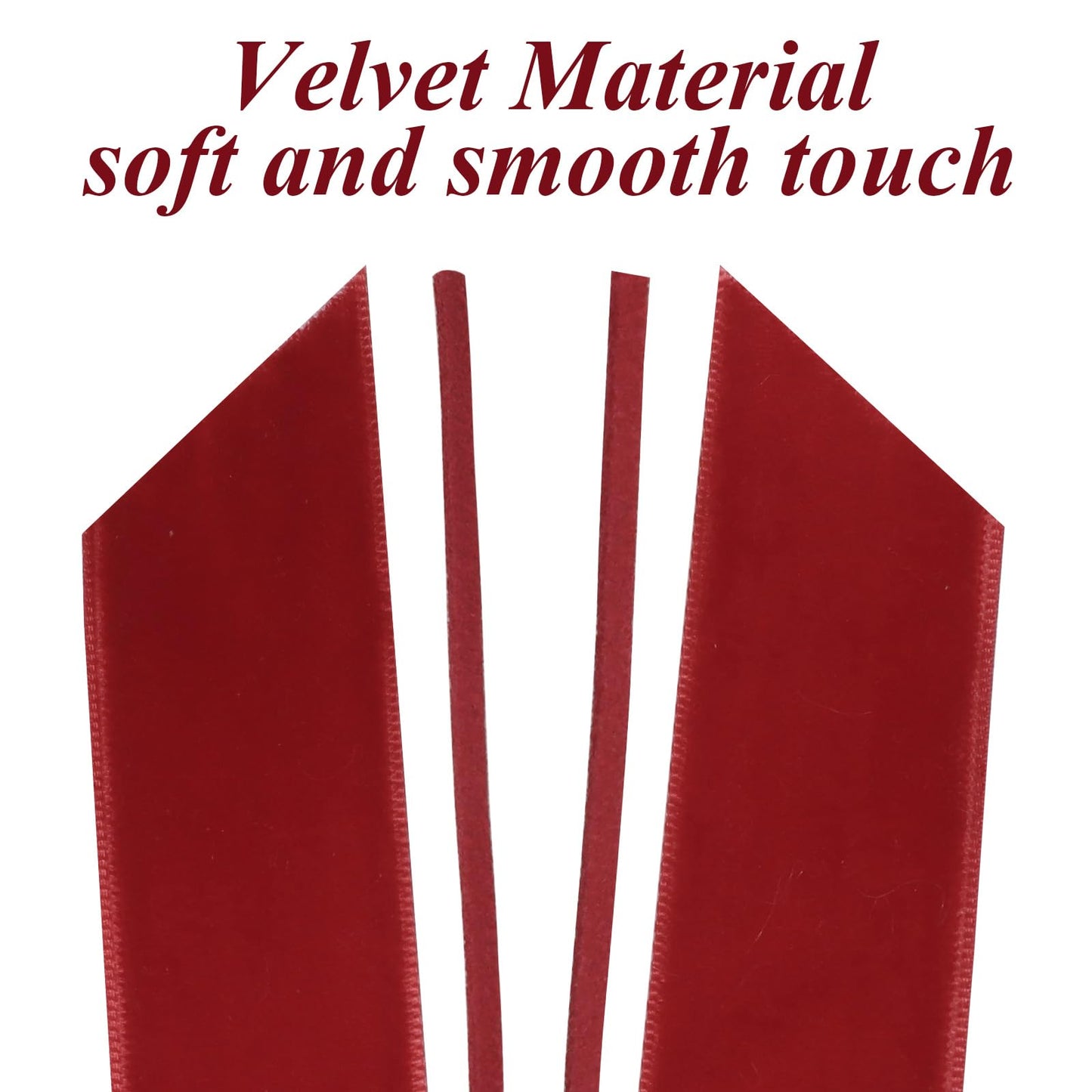 12Pcs Red Velvet Ribbon Bows Christmas Tree Decorations,5in x 10in Xmas Ornaments for Tree Home Party Front Door Wreath Holiday Decor