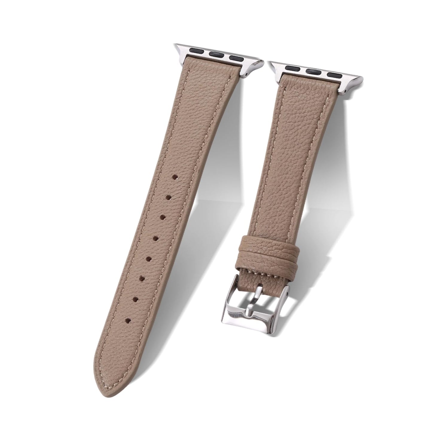 Premium French Goatskin Women's Soft Leather Band Compatible with Apple Watch Band 38mm 40mm 41mm 42mm 44mm 45mm 46mm 49mm, Thin Slim Leather Strap for iWatch Series Ultra SE11 10 9 8 7 6 5 4 3 2 1
