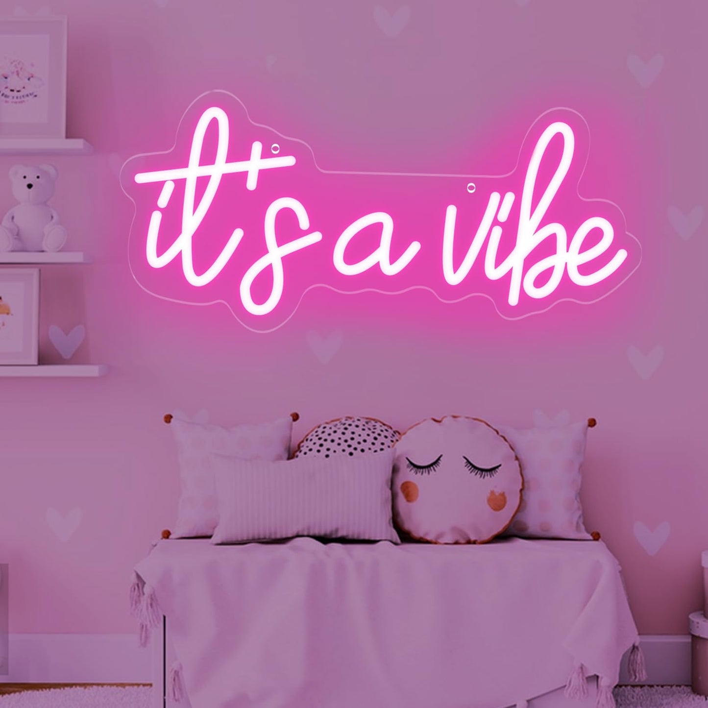 It's a vibe Neon Signs, Neon Light for Bedroom,Dimmable USB LED Wall Décor for Valentines Day Birthday Gift,Wedding,Party,Christmas Day,Home Decor