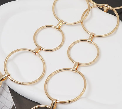 Putcuku Fashion Waist Chain for Women Boho Metal Chain Belts for Jeans Dress (O-ring Gold-XL)