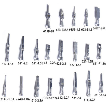 Connector Pins Crimped Terminal Kit - Automotive Electrical Wire Removal Set | Non-Insulated Male & Female Plugs | 1-3.5mm Sizes