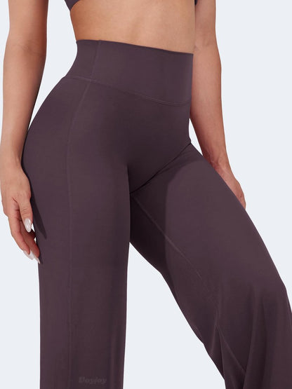 VOYJOY Straight Leggings Bottoms Wide Leg Pants for Women 29"/ 31.5"/33"/35" High Waist Stretch Casual Sweatpants